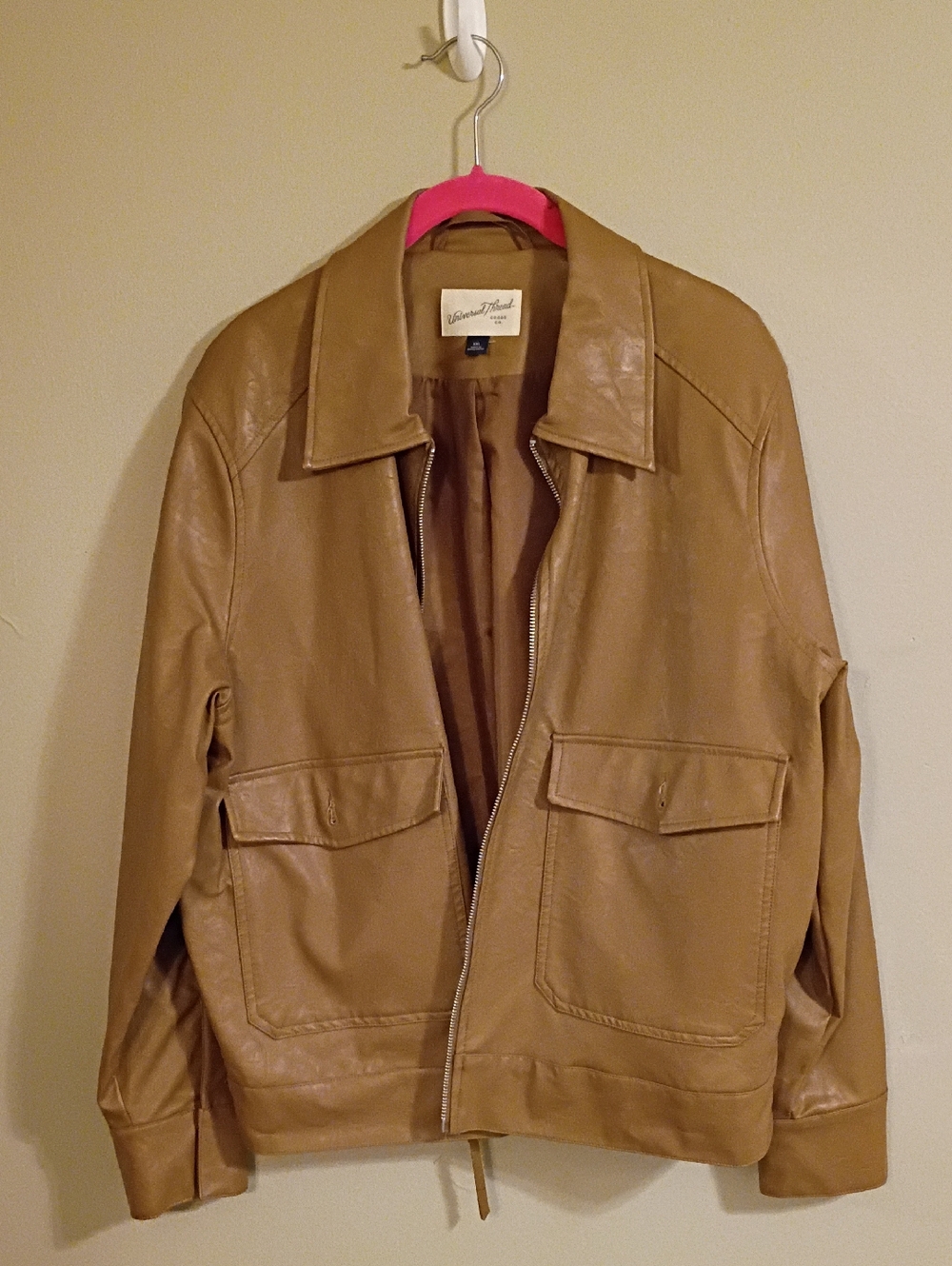 Universal Thread Tan Faux Leather Zip Jacket
